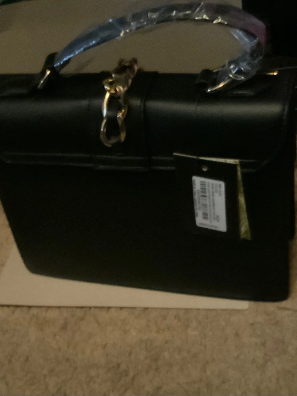 Badgley Mischka Black Satchel with Gold Hardware and Studs